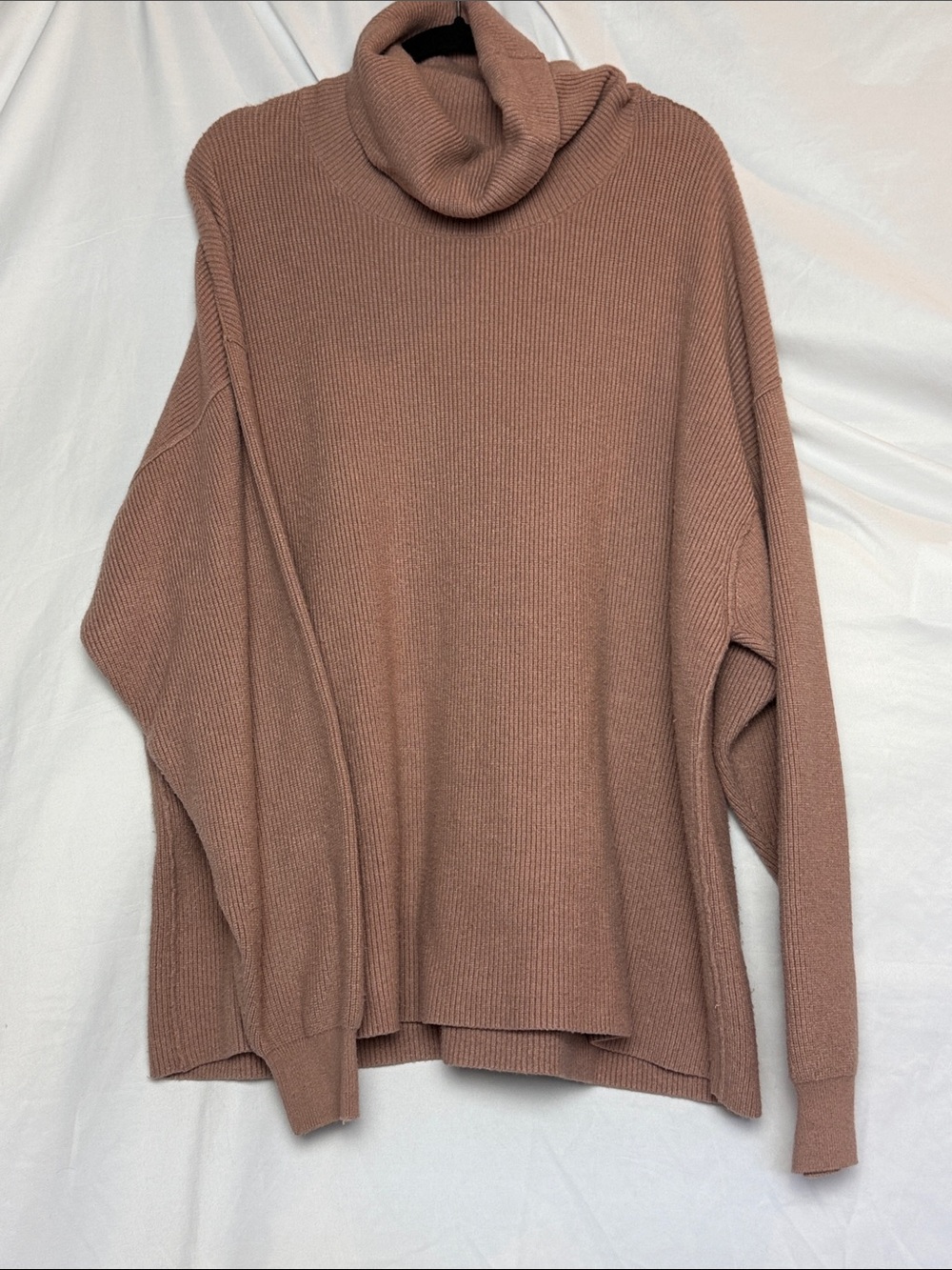 Free People Rose-Tone Oversized Cowl Turtleneck Sweater